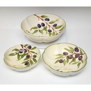 Toscany Vintage 3PC Olive Serving Bowls